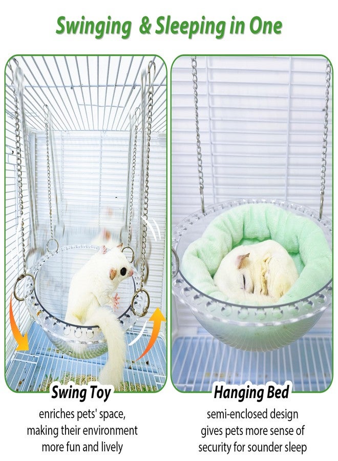 Jevnd Sugar Glider Hammock for Cage, Transparent Hanging Bed for Clear Observation, All-Season Comfort with Removable Pad, Chew Proof Sleeping Pouch, Metal Chain Reinforced Sugar Glider Cage Accessories - Image 3